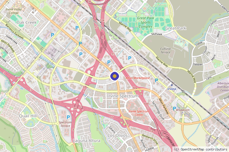 Map showing the location of INFINITY STEM­­ CELL in Irvine, CA