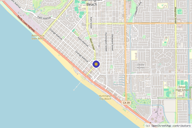 Map showing the location of Infinity U Huntington Beach in Huntington Beach, CA