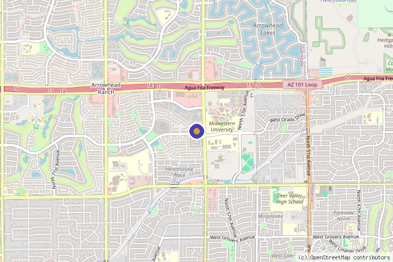 Map showing the location of Advanced Beauty & Wellness in Glendale, AZ