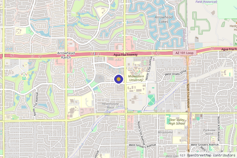 Map showing the location of Estetika Beauty Clinic in Glendale, AZ