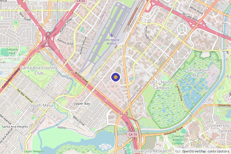 Map showing the location of ReGen Biologix in Newport Beach, CA