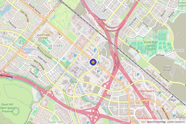 Map showing the location of Amoderm Cosmetic and Wellness Medical Center in Irvine, CA