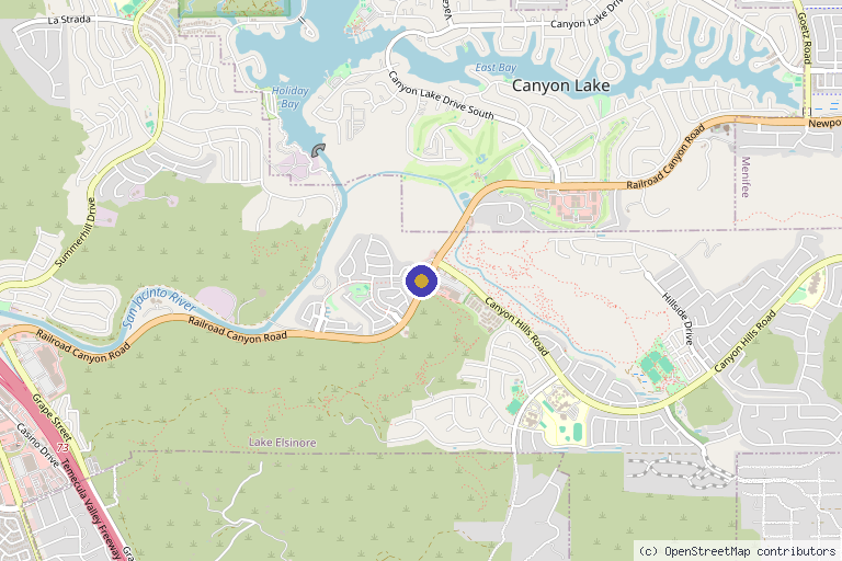 Map showing the location of Manhattan Beauty Project - Canyon Hills in Lake Elsinore, CA