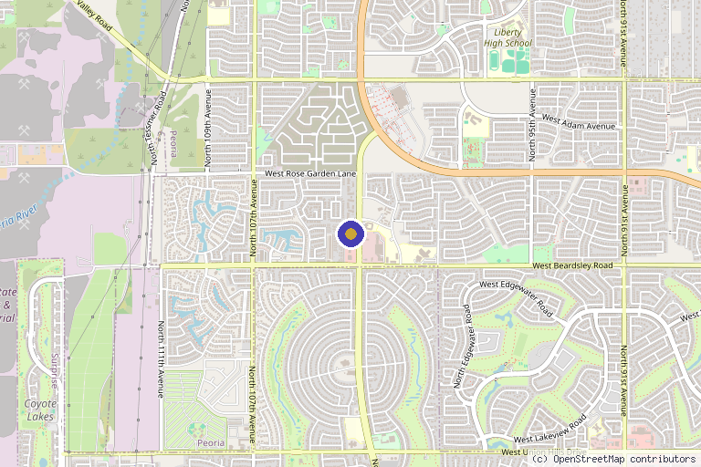 Map showing the location of Incite Health and Wellness in Peoria, AZ