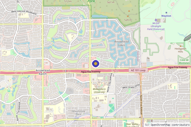 Map showing the location of Genesis Wellness Centers in Glendale, AZ