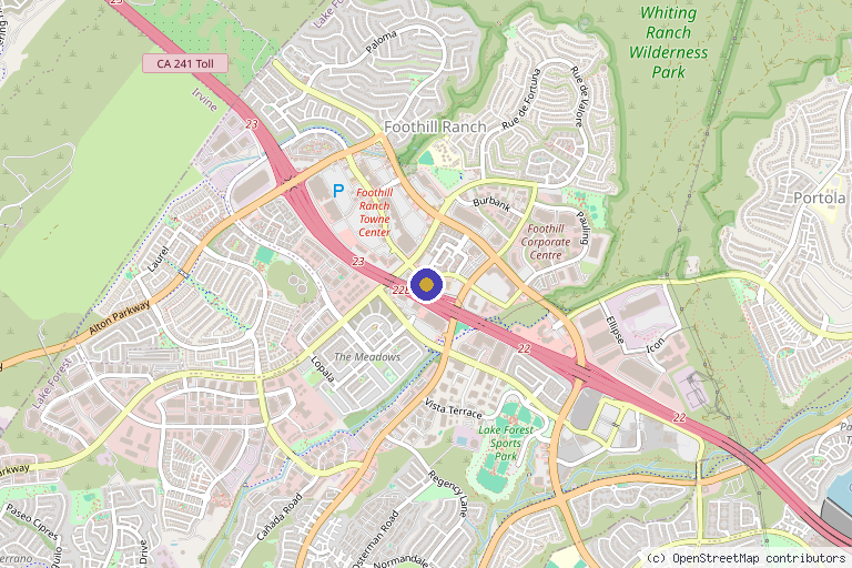 Map showing the location of Essential Beauty Medical Spa & Laser Center in Lake Forest, CA