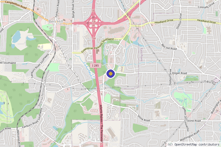 Map showing the location of Keith E. Evans, MD, PT. DPT in Atlanta, GA