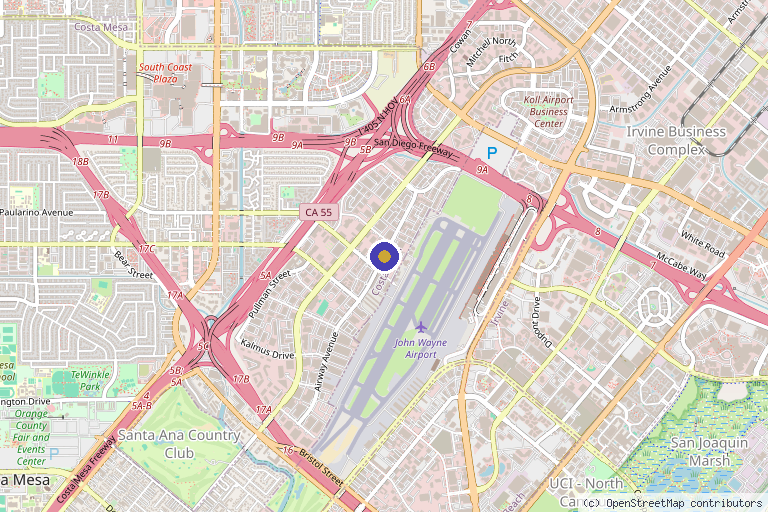 Map showing the location of Human Regeneration Center in Costa Mesa, CA