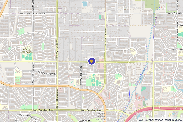 Map showing the location of Youthful You Aesthetics in Peoria, AZ