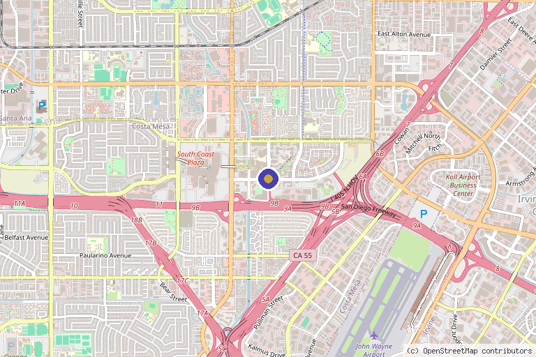 Map showing the location of Dr. Park Edward MD in Costa Mesa, CA