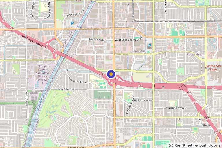 Map showing the location of Iconique Medical Aesthetics in Costa Mesa, CA