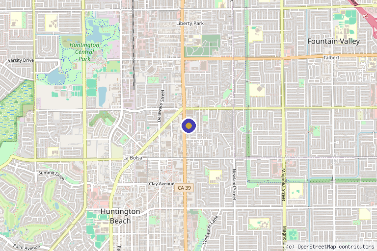 Map showing the location of The Skin Rejuvenation and Wellness in Huntington Beach, CA