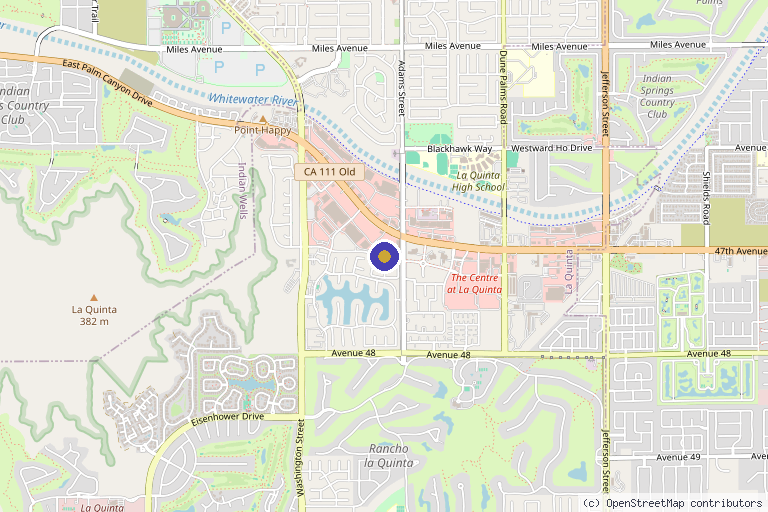Map showing the location of Live Well Clinic in La Quinta, CA