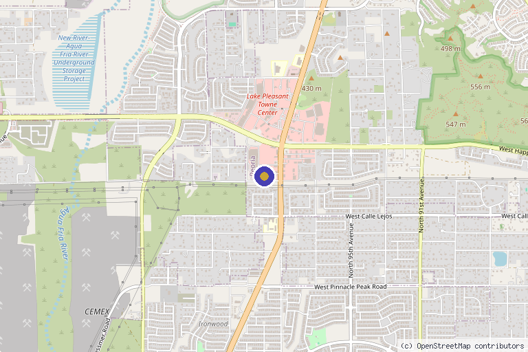 Map showing the location of Desert Derma MedSpa: Linda Beymer, MSN-RN in Peoria, AZ