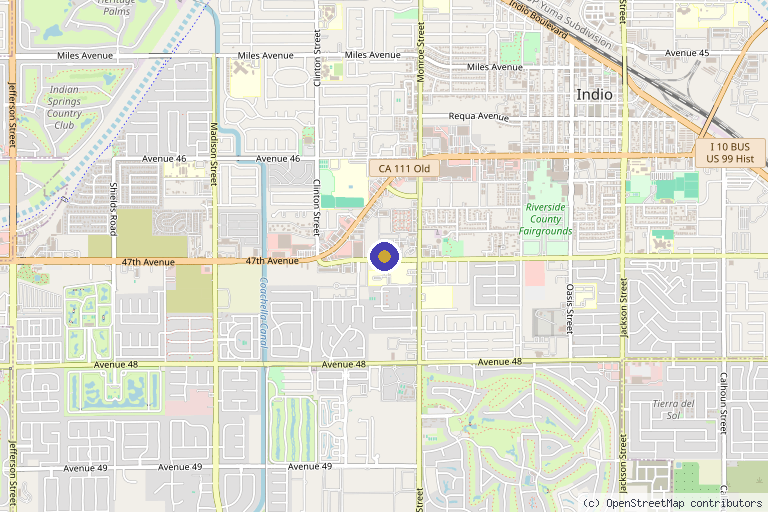 Map showing the location of Lifekind Health - Indio in Indio, CA