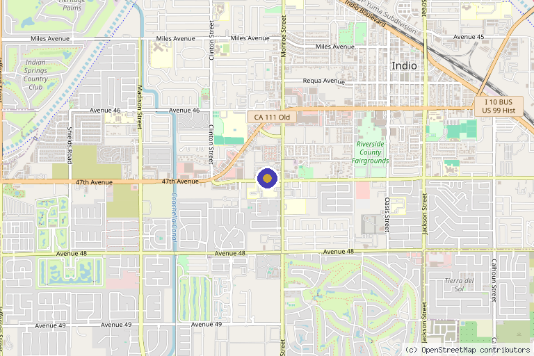 Map showing the location of BioRevive IV & Aesthetics in Indio, CA
