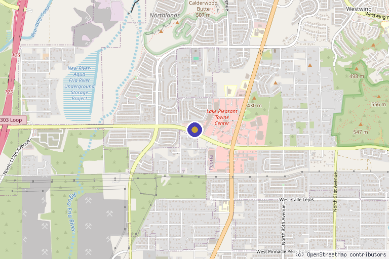 Map showing the location of Injx Bar in Peoria, AZ