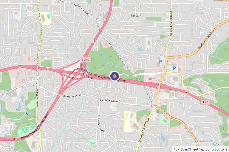 Map showing the location of Regenerative Therapy of Georgia in Decatur, GA