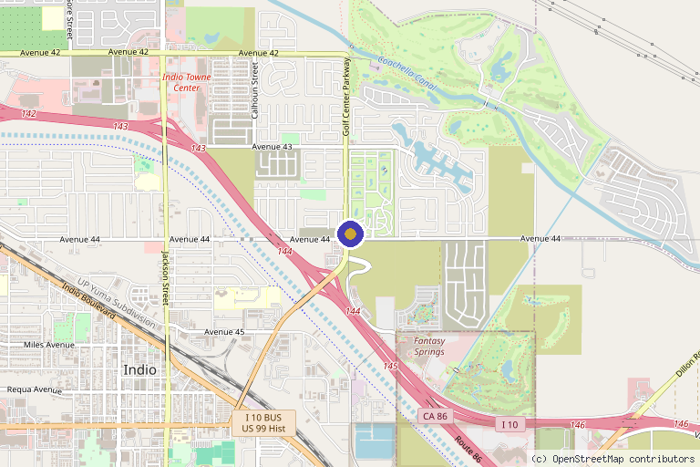 Map showing the location of Wellness Mode in Indio, CA