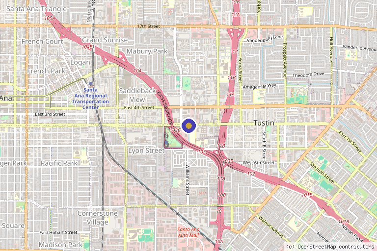 Map showing the location of Marc B. Cheng, MD in Santa Ana, CA