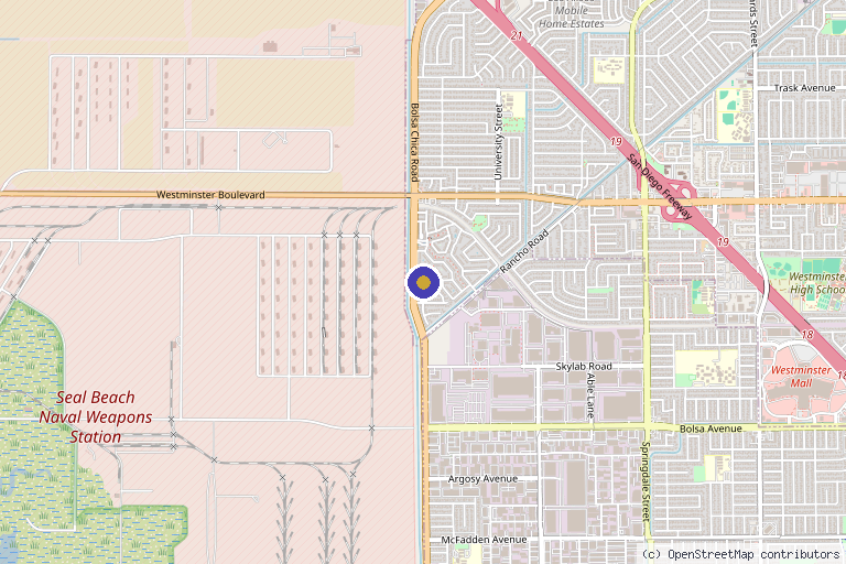Map showing the location of Ivory Bloom Wellness in Westminster, CA