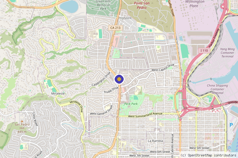 Map showing the location of Ebo2 Therapy and Wellness in Rancho Palos Verdes, CA