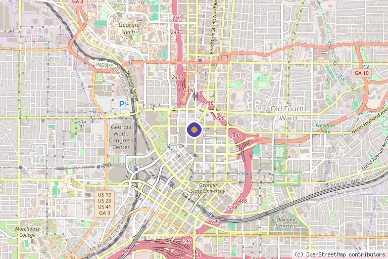 Map showing the location of Beaute' Medical Aesthetics in Atlanta, GA