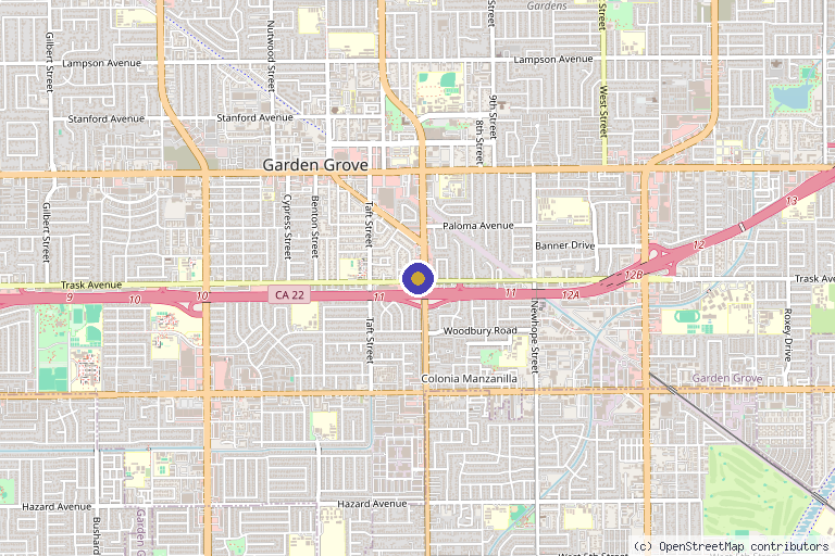Map showing the location of Nature Medical SPA in Garden Grove, CA