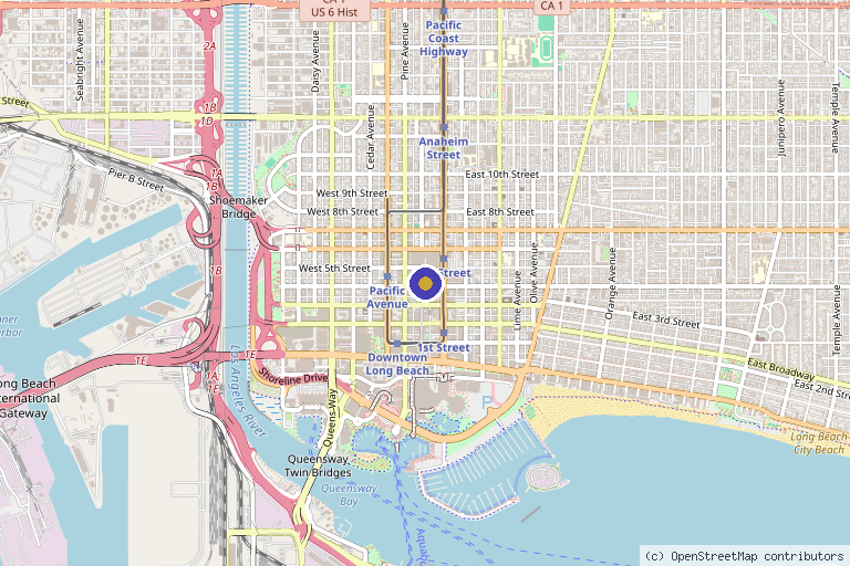 Map showing the location of Touch Aesthetics in Long Beach, CA