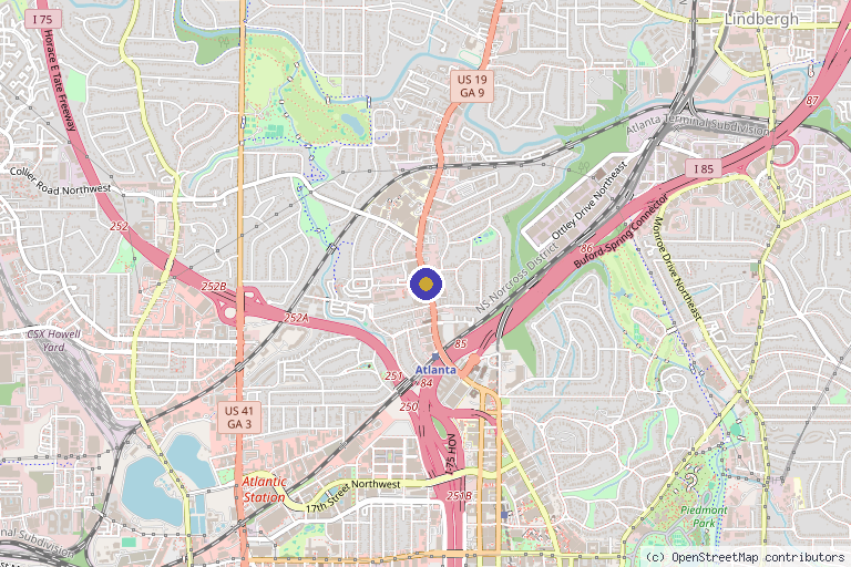 Map showing the location of Springs Rejuvenation in Atlanta, GA