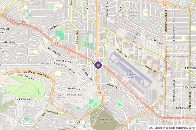 Map showing the location of Calabloom MedSpa in Torrance, CA