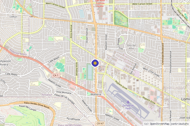 Map showing the location of Seoul Aesthetic & Wellness in Torrance, CA