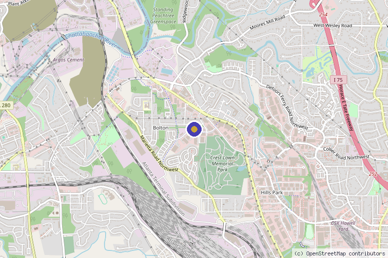 Map showing the location of Movement Medicine Performance and Sports Medicine in Atlanta, GA