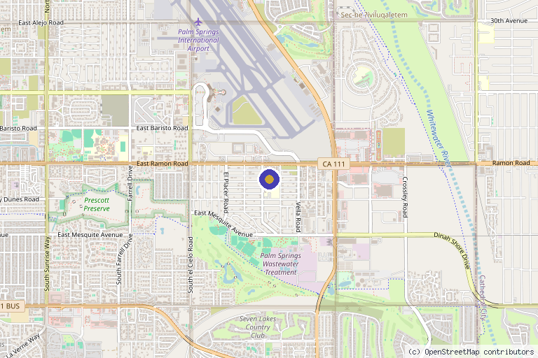 Map showing the location of Pure Health- Palm Springs in Palm Springs, CA