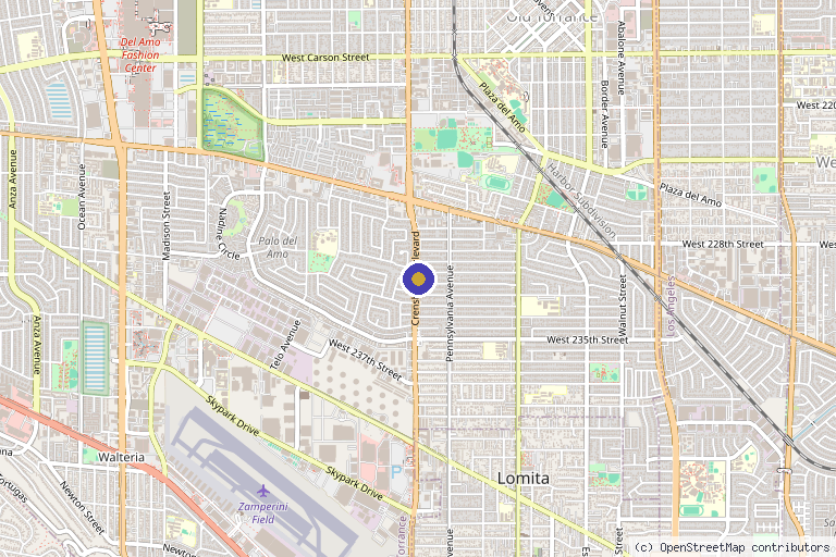 Map showing the location of South Bay Med Spa in Torrance, CA