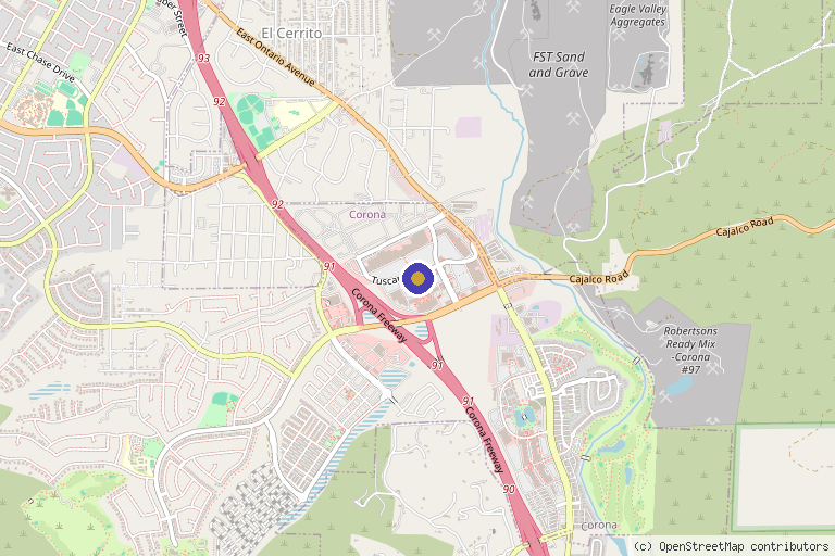 Map showing the location of Estrella Aesthetics & Surgical Arts - Corona Med Spa in Corona, CA