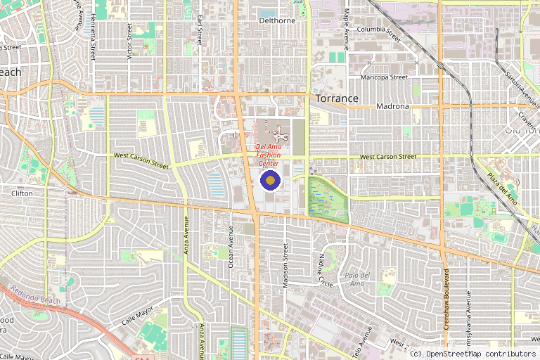 Map showing the location of DEIA Aesthetic Studio in Torrance, CA
