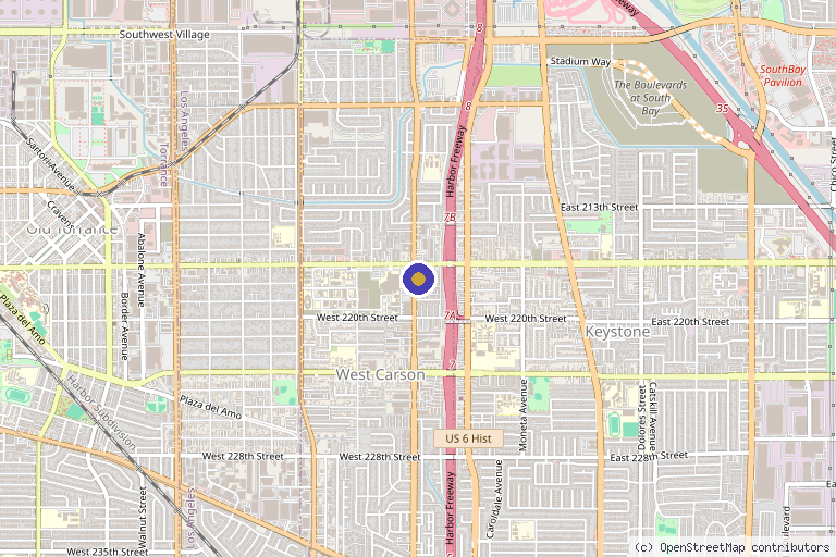 Map showing the location of Sibel Aesthetics in Torrance, CA