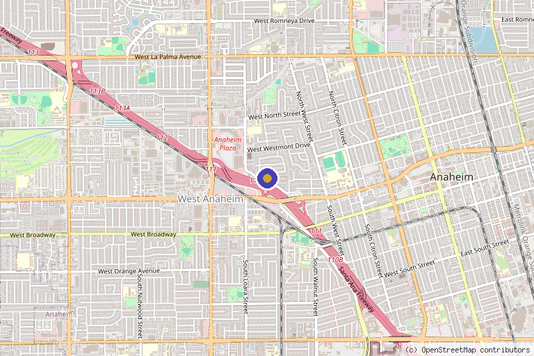 Map showing the location of Soulmate MedSpa in Anaheim, CA