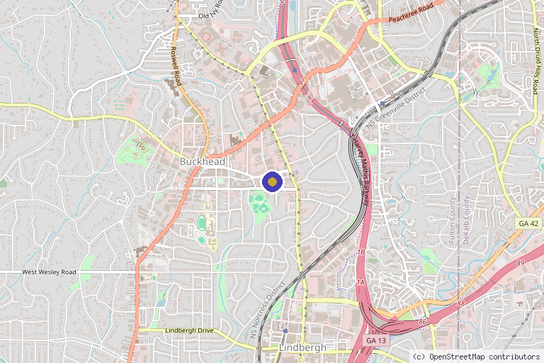 Map showing the location of Ecobel Med Spa in Atlanta, GA