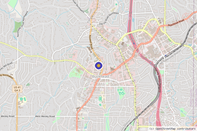 Map showing the location of Vrai Aesthetics and Concierge in Atlanta, GA