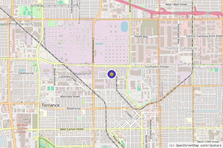 Map showing the location of Pathways to Stem Cell Science in Torrance, CA