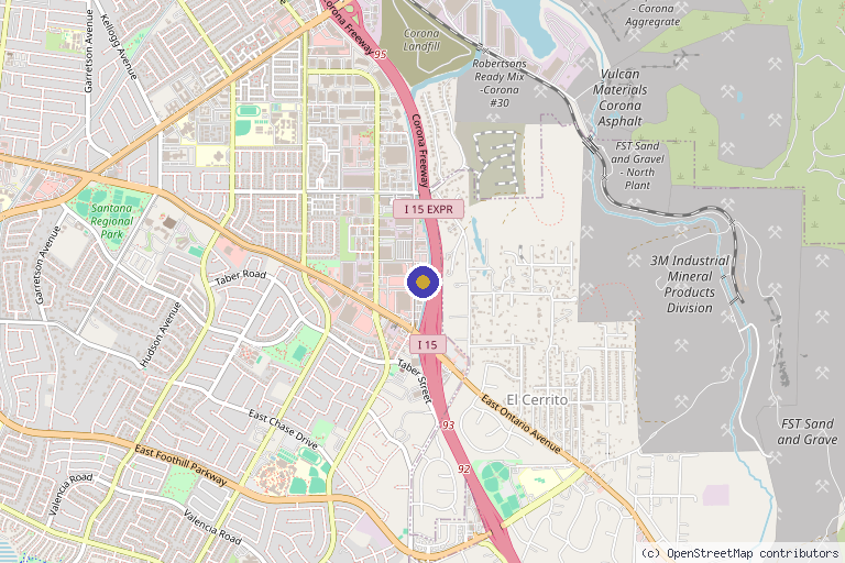 Map showing the location of Slender Me Medical in Corona, CA