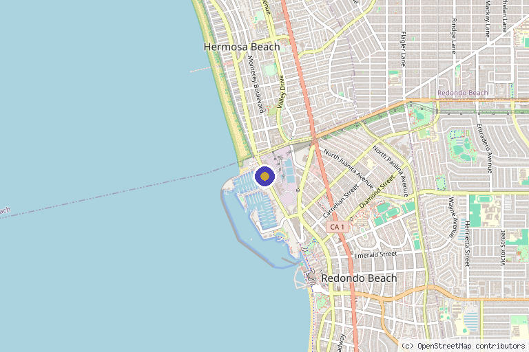 Map showing the location of Beauty at the Bay Medical Spa in Redondo Beach, CA
