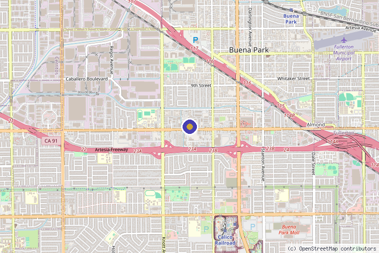Map showing the location of SOHO MED SPA in Buena Park, CA