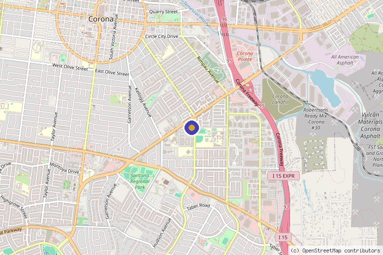 Map showing the location of RiverwalkMD Aesthetics in Corona, CA