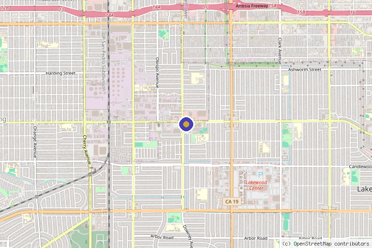 Map showing the location of Image Care Center in Lakewood, CA
