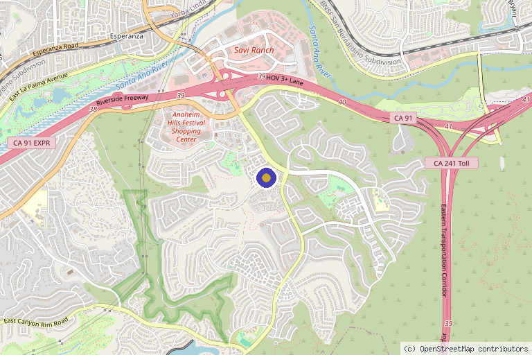 Map showing the location of Epic IV Hydration & Med Spa in Anaheim, CA