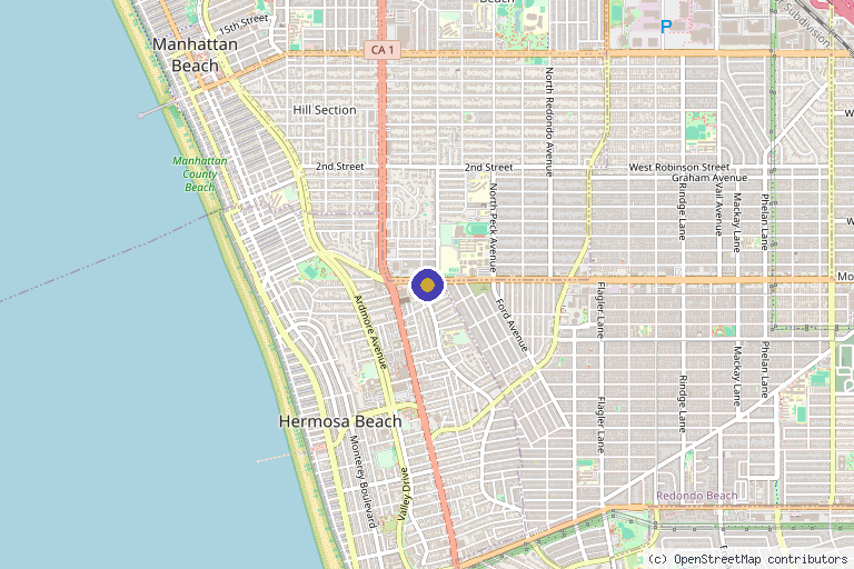 Map showing the location of Trees of Life Regenerative Medicine in Hermosa Beach, CA