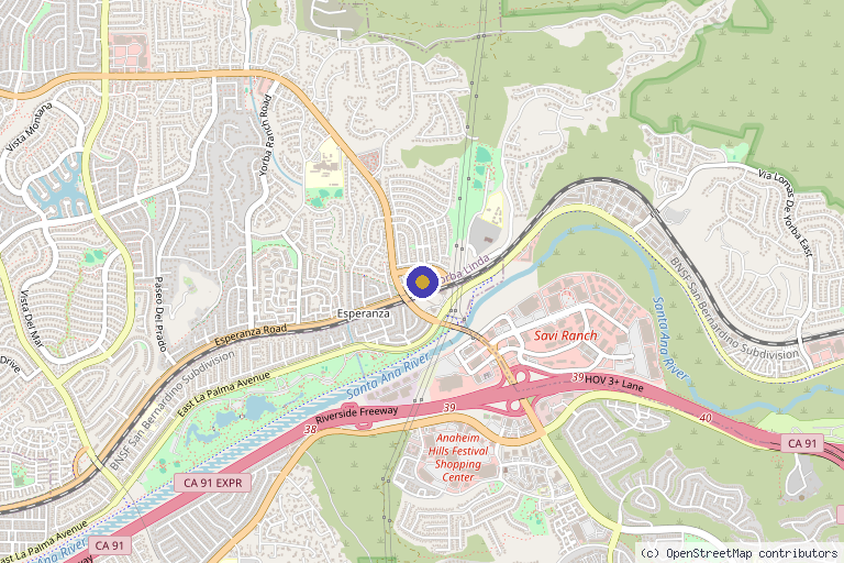 Map showing the location of Haven & Hue Medspa | Aesthetics + Wellness in Yorba Linda, CA